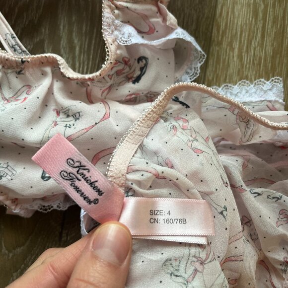NWOT Agent Provocateur Cinta Bra (AP3) & French Knickers (AP4) Set - Pink Frilly - Picture 9 of 10